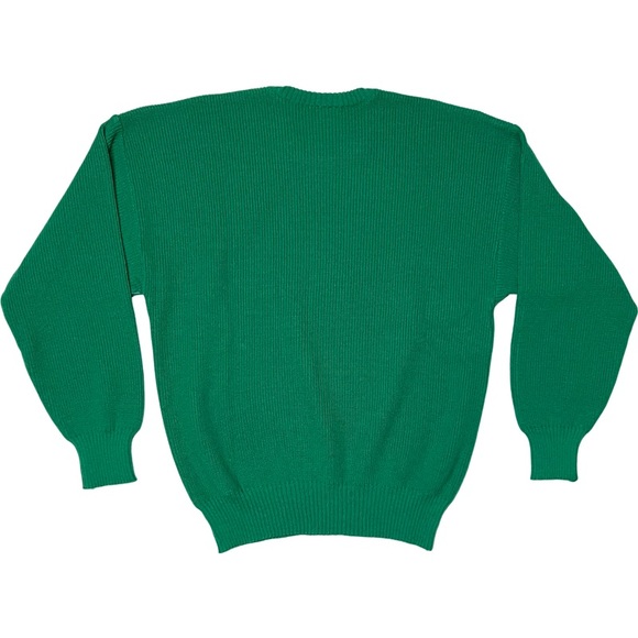 VTG 80’s Rare Navigare Men’s Green Sweater with Green Nylon Embellishments. - Picture 3 of 12